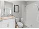 Clean bathroom with granite vanity and walk-in shower at 5172 Nw 46Th Lane Rd, Ocala, FL 34482