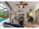 Covered patio with ceiling fans and comfortable seating at 4893 Sw 4Th Cir, Ocala, FL 34471