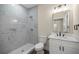 Clean bathroom with white vanity and walk-in shower at 10250 Sw 82Nd Ct, Ocala, FL 34481