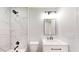 Clean bathroom, featuring marble tile shower and vanity at 11 Emerald Trl, Ocala, FL 34472