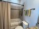 Bathroom with tub, shower, and granite vanity at 3642 Nw 55Th Cir, Ocala, FL 34482