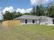 Charming single-story home with a gray exterior, manicured lawn, and a concrete driveway leading to a one-car garage at 13441 Sw 113Th Pl, Dunnellon, FL 34432