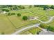 Aerial view of a lovely property with a home, pool, oversized garage, and large manicured lawn at 9901 Nw 6Th Ct, Ocala, FL 34475