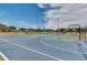 Outdoor basketball court with blue surface and white lines, surrounded by green space and trees at 4950 Sw 45Th Cir, Ocala, FL 34474