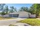 Newly built home featuring a light blue exterior, white fence, and a paved driveway at 28 Dogwood Drive Pass, Ocala, FL 34472