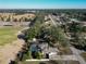 Aerial view showing home, pool, and surrounding farm land at 21343 Sw Plantation St, Dunnellon, FL 34431