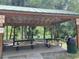 Covered picnic area with tables overlooking the lush scenery at 9625 Sw 207Th Cir, Dunnellon, FL 34431