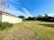 Home's backyard with grassy lawn and screened enclosure at 1033 Sw 159Th St, Ocala, FL 34473