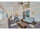 Relaxing patio with wicker furniture, string lights, and a wet bar at 2263 Se Laurel Run Dr, Ocala, FL 34471