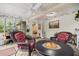 Relaxing screened porch with fire pit and seating at 8465 Sw 202Nd Ter, Dunnellon, FL 34431
