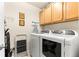 Laundry room with washer, dryer, and ample cabinet storage at 4 Diamond Cove Ct, Ocala, FL 34472