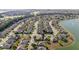 Aerial view of houses in a residential community near a lake at 9211 Sw 66Th Loop, Ocala, FL 34481