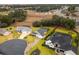 Aerial view showcasing a neighborhood of new construction homes with pools at 17920 Sw 66Th Pl, Dunnellon, FL 34432