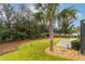 Landscaped backyard with a large palm tree and spacious lawn at 17920 Sw 66Th Pl, Dunnellon, FL 34432