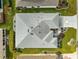 Top-down view of house, showing roofline and landscaping at 1918 Walden Way, The Villages, FL 32162