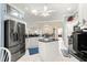 Modern kitchen featuring stainless steel appliances and an island at 1918 Walden Way, The Villages, FL 32162