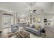 Living room with gray sofa and access to the kitchen at 5525 Sw 80Th Pl, Ocala, FL 34476