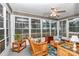 Relaxing sunroom featuring wicker furniture and ample natural light at 8137 Sw 117Th Loop, Ocala, FL 34481