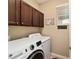 Laundry room with washer, dryer, and ample cabinetry at 9872 Sw 99Th Loop, Ocala, FL 34481