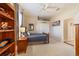 Cozy bedroom with a double bed, built-in shelves, and closet at 1111 Se 49Th Ave, Ocala, FL 34471