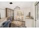 Cozy kitchen nook with rustic cabinetry and a view of the backyard at 13740 Sw 49Th Pl, Ocala, FL 34481