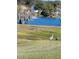 Two sandhill cranes are near a lake with a fountain at 15440 Sw 14Th Avenue Rd, Ocala, FL 34473