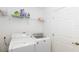 Convenient laundry room with washer, dryer, and overhead shelving at 15440 Sw 14Th Avenue Rd, Ocala, FL 34473