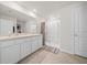 Double vanity bathroom with shower and tile flooring at 1664 Sw 167Th St, Ocala, FL 34473