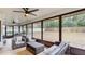 Relaxing screened porch with patio furniture at 21668 Sw Peach Blossom St, Dunnellon, FL 34431