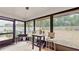 Screened porch with small table and chairs at 21668 Sw Peach Blossom St, Dunnellon, FL 34431