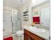 Clean bathroom with shower, toilet and vanity at 4585 Sw 112Th Ln, Ocala, FL 34476