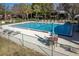 Community pool with lounge chairs and patio furniture at 512 Bahia Cir # 512B, Ocala, FL 34472