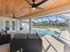 Screened pool and patio with seating area, overlooking a rural landscape at 7675 W Highway 326, Ocala, FL 34482