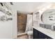 Updated bathroom with a walk-in shower and a new vanity at 8580 Sw 97Th Lane Rd # B, Ocala, FL 34481