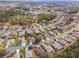 Wide aerial view of a neighborhood with houses, roads, and a body of water in the distance at 12531 Se 90Th Ter, Summerfield, FL 34491