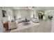 Bright living room with modern furniture and decor, flowing into an open-concept kitchen at 13253 Se 35Th Ct, Belleview, FL 34420