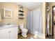 Bathroom with toilet, shower and vanity at 3650 Se 22Nd Ave, Ocala, FL 34471