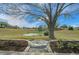 Scenic backyard view showcases lush green spaces and a tranquil pond, enhancing the natural beauty of the property at 8822 Sw 108Th St, Ocala, FL 34481