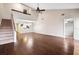 High ceiling living room with loft and hardwood floors at 1903 Se 37Th Court Cir, Ocala, FL 34471