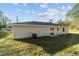 House exterior showcasing gray siding, sliding glass door, and a small patio at 2295 Sw 142Nd Court Rd, Ocala, FL 34481