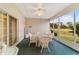 Relaxing screened porch with white wicker furniture and view of backyard at 4911 Sw 63Rd Loop, Ocala, FL 34474