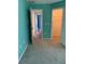 Bedroom with teal walls, carpet, and access to closets at 8340 Sw 108Th Place Rd, Ocala, FL 34481