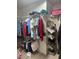 Organized walk-in closet, offering ample hanging and shelf storage for clothing and accessories at 22777 Sw Surf Blvd, Dunnellon, FL 34431