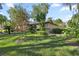 Landscaped yard with lush green grass and tropical plants at 3856 Ne 19Th Street Cir, Ocala, FL 34470