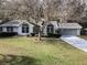 Single-story house with grey siding, landscaped lawn, and driveway at 10814 Sw 83Rd Ave, Ocala, FL 34481