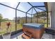 Relaxing hot tub under a screened enclosure at 9554 Sw 93Rd Loop, Ocala, FL 34481