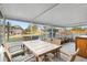 Lush backyard views from this screened porch with dining table at 13165 Sw 107Th St, Dunnellon, FL 34432