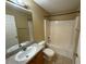 Clean bathroom with shower/tub combo and vanity at 28 Juniper Loop Ter, Ocala, FL 34480