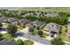 Aerial view of a residential street with houses and lush landscaping at 7646 Sw 100Th Ct, Ocala, FL 34481