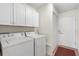 Laundry room with washer, dryer, and cabinets at 1982 Somerset Ave, The Villages, FL 32162